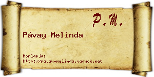 Pávay Melinda névjegykártya