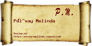 Pávay Melinda névjegykártya